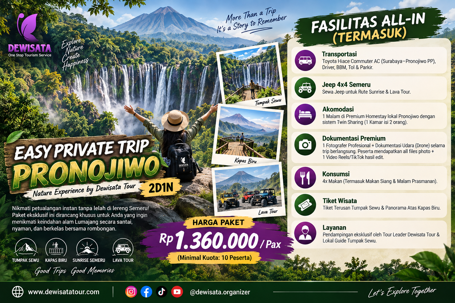 EASY PRIVATE TRIP PRONOJIWO 2D1N